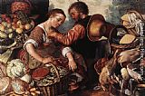 Joachim Beuckelaer Canvas Paintings - Woman Selling Vegetables